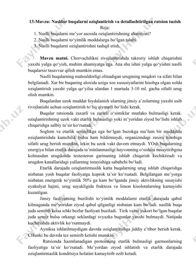 oziqlantirish va detallashtirilgan ratsion tuzish — DOCX