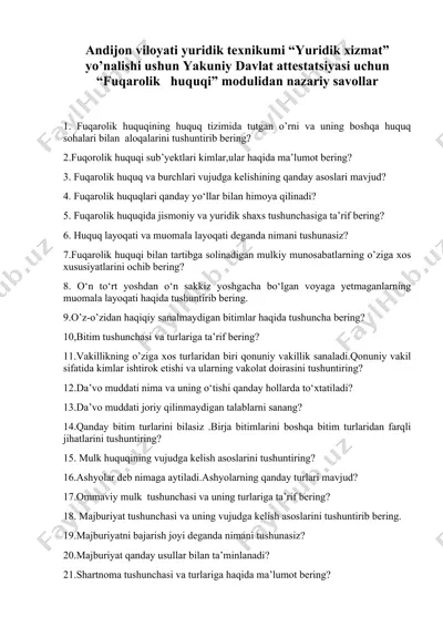 fuqarolik huquqi va burchlari — DOC
