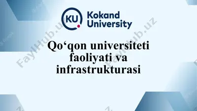 qo‘qon universiteti faoliyati va infrastrukturasi — PPTX