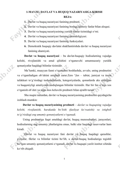 davlat va huquq nazariyasi — DOCX