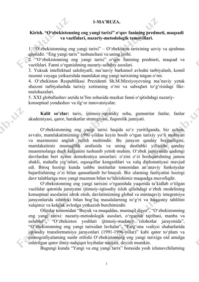 "o‘zbekistonning eng yangi tarixi" — DOC