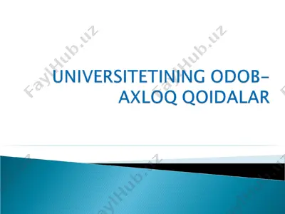 universitetining odob-axloq qoidalar — PPT