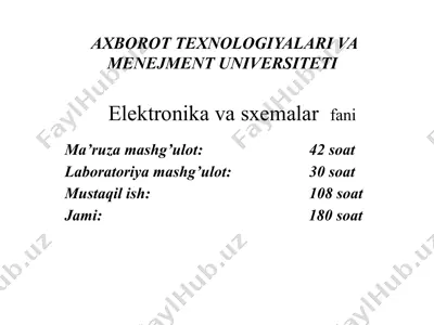 elektronika va sxemotexnika — PPTX