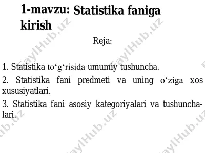 statistika faniga kirish — PDF