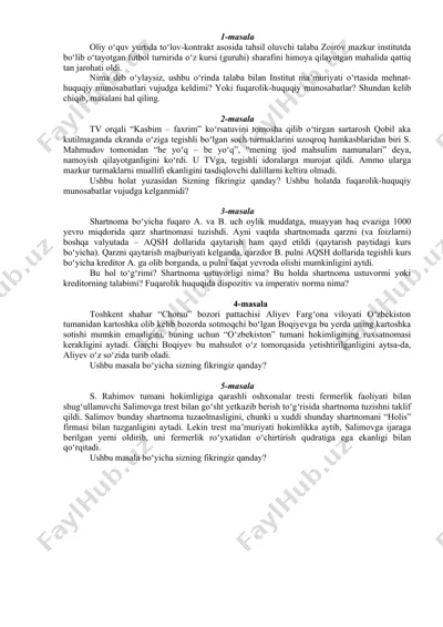 fuqarolik-huquqiy munosabatlar haqida tushuncha — DOC