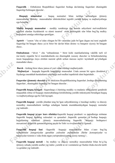 huquqiy munosabatlar tushunchasi — DOC