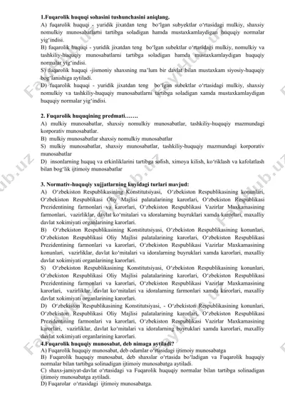 fuqarolik huquqining tushunchasi — DOC