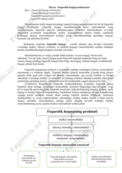 fuqarolik huquqi tushunchasi — DOC