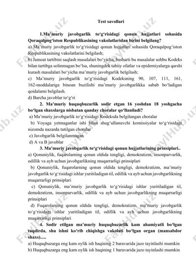 ma'muriy javobgarlik to'g'risidagi qonun hujjatlari — DOCX
