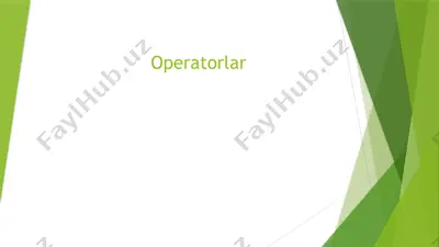operatorlar — PPTX