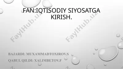 iqtisodiyotga kirish — PPTX