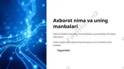 axborot nima va uning manbalari — PPTX