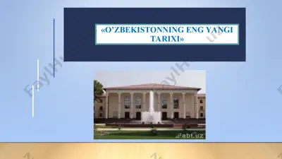 o'zbekistoning eng yangi tarixi — PPT