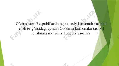 qo'shmakor hujjatlar to'g'risida qonun — PPTX