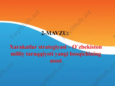 xarakatlar strategiyasi – o‘zbekiston milliy taraqqiyotiy yangi bosqichining asosi — PPTX
