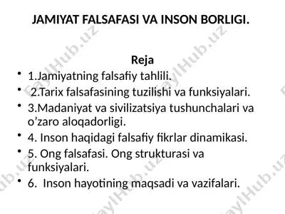 jamiyat falsafasida inson borligi — PPTX