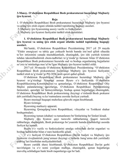 o‘zbekiston respublikasi bosh prokuraturasi huzuridagi majburiy ijro byurosi — DOCX