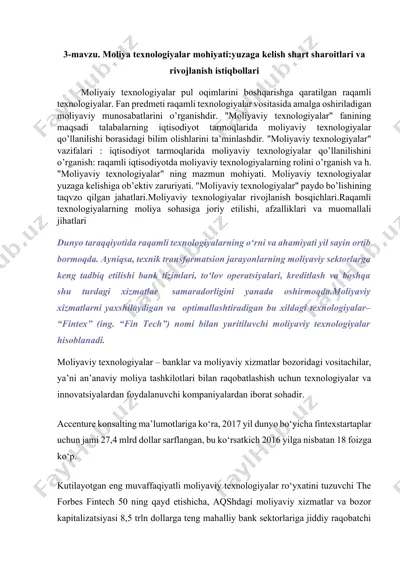 moliyaviy texnologiyalar — DOCX