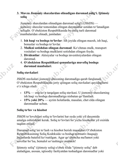 jismoniy shaxslardan olinadigan daromad solig‘i (jshds) — DOCX