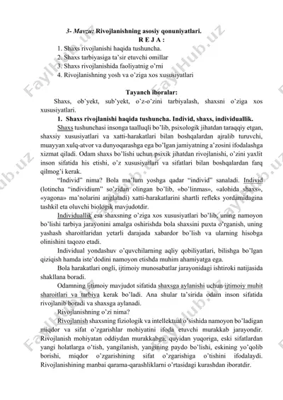 rivojlanishning asosiy qonuniyatlari — DOCX