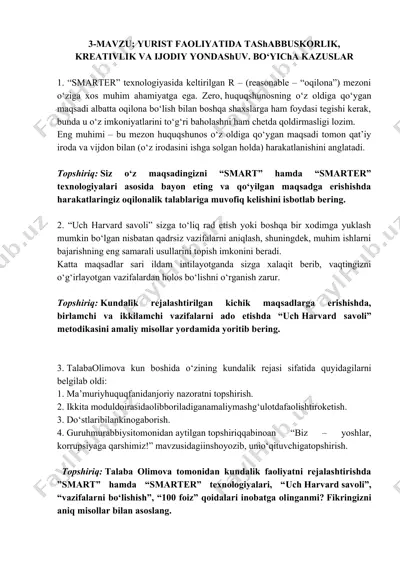 kreativlik va ijodiy yondashuvning huquqshunoslik faoliyati uchun smarter texnologiyalari — DOCX