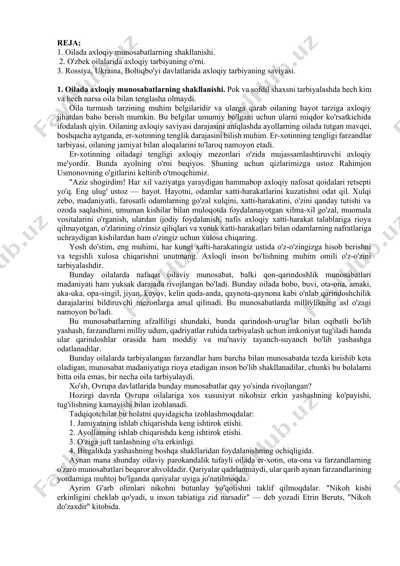 axloqiy tarbiya va oilaviy munosabatlar — DOCX