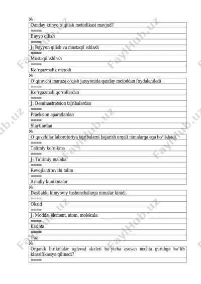 kimyo o‘qitish metodikasi — PDF