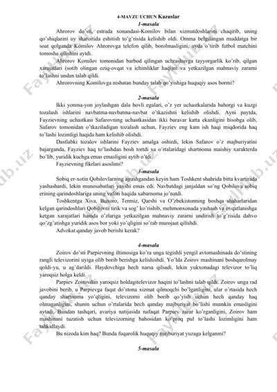 huquqiy meselelar masalalari — DOCX