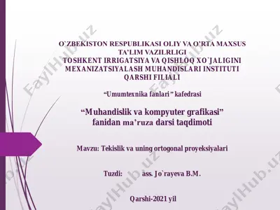 "tekislik va uning ortogonal proyeksiyalari" — PDF