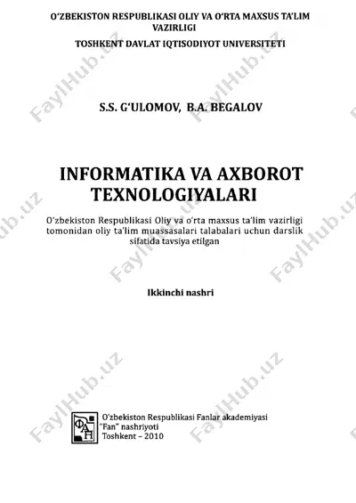 axborot-kommunikatsiya texnologiyalari darsligi — PDF