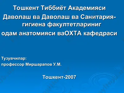 suyaqlar va bog'chalar anatomiyasi — PPT