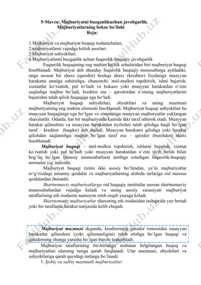 majburiyatni buzganlikuchun javobgarlik — DOCX