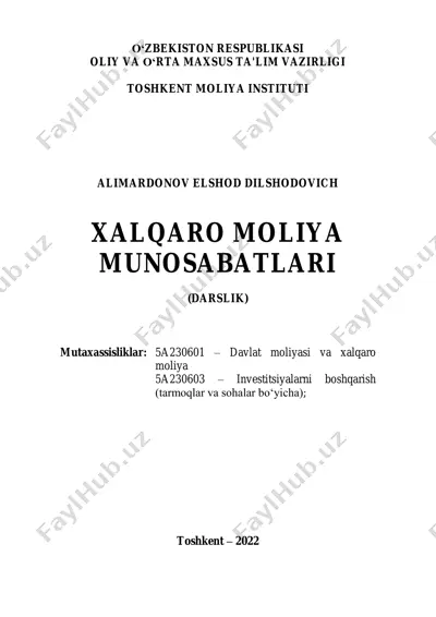 xalqaro moliya munosabatlari — PDF