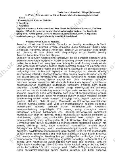 lotin amerikasi tarixi — DOCX