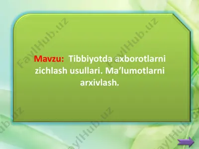 tibbiyotda axborotlarni zichlash usullari — PDF