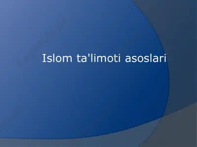 islom ta'limoti asoslari — PDF