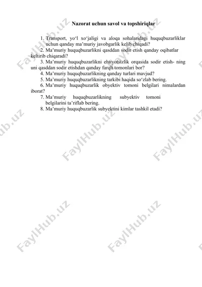 huquqbuzarlik va uni oldini olish usullari — DOCX