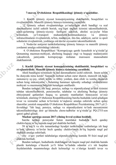 aholi bandligini ta'minlash va real daromadlarini izchil oshirish — DOC