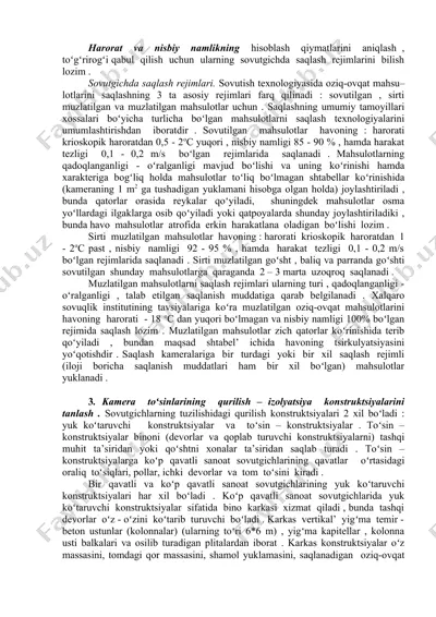 sovutgichda mahsulotlarni saqlash texnologiyasi — DOCX