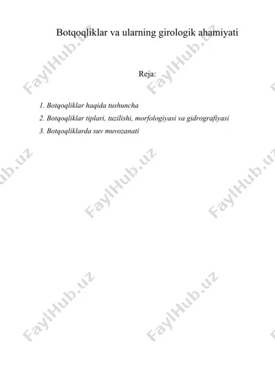 botqoqliklar va ularning girologik ahamiyati — DOC