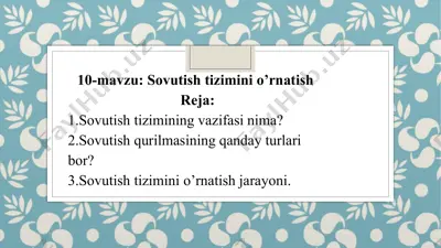sovutishtizimining o'rnatilishi — PPTX