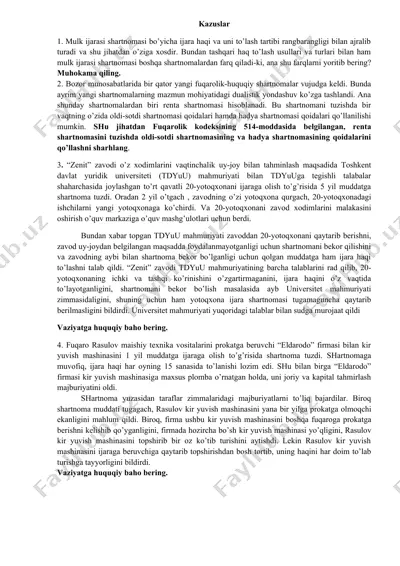 mulk ijarasi shartnomasi — DOCX