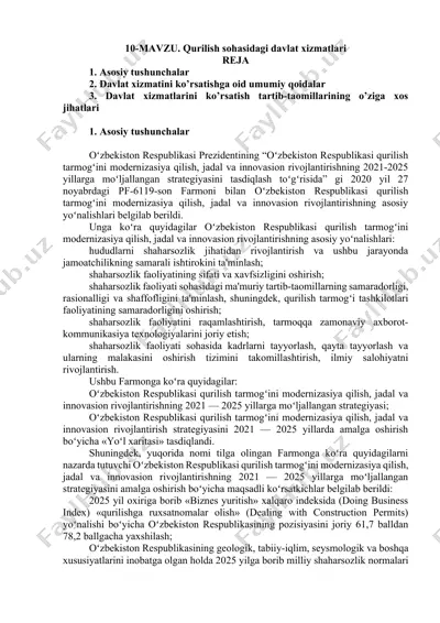 qurilish sohasidagi davlat xizmatlari — DOCX