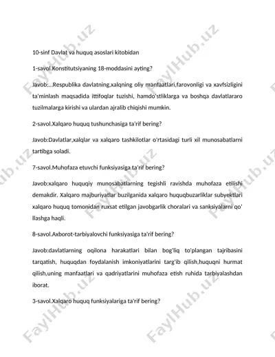 10-sinf davlat va huquq asoslari kitobi — DOCX