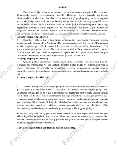 buyurtmalar va vakolatlar — DOCX