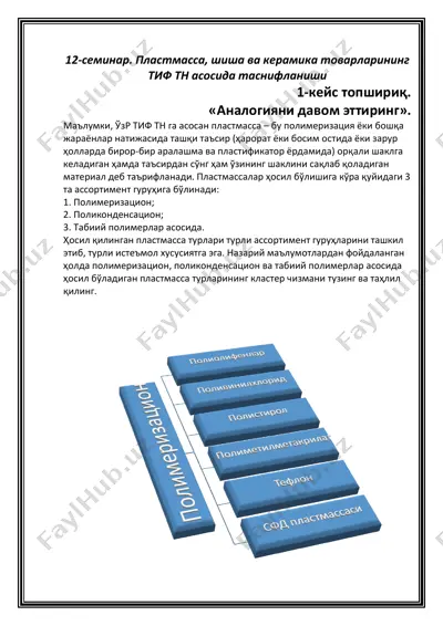 пластмасса, шиша ва керамика товарлари — PDF