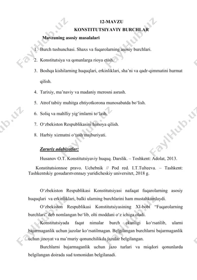 konstitutsiyaviy burchlar — DOCX