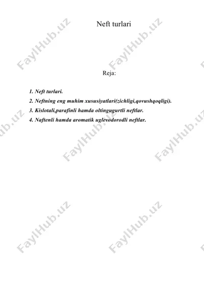 neft turlari — DOC