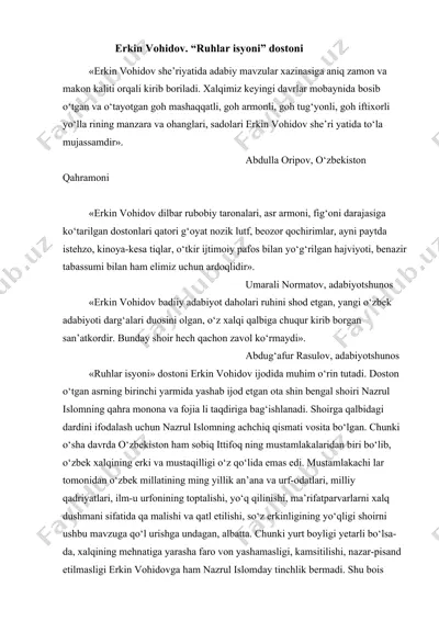 "ruhlar isyoni" — DOCX