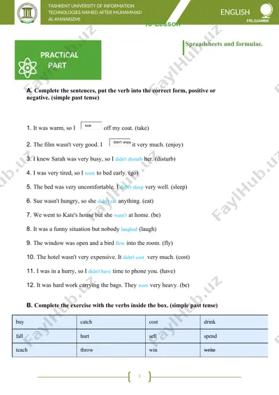 english practical grammar exercises — DOCX